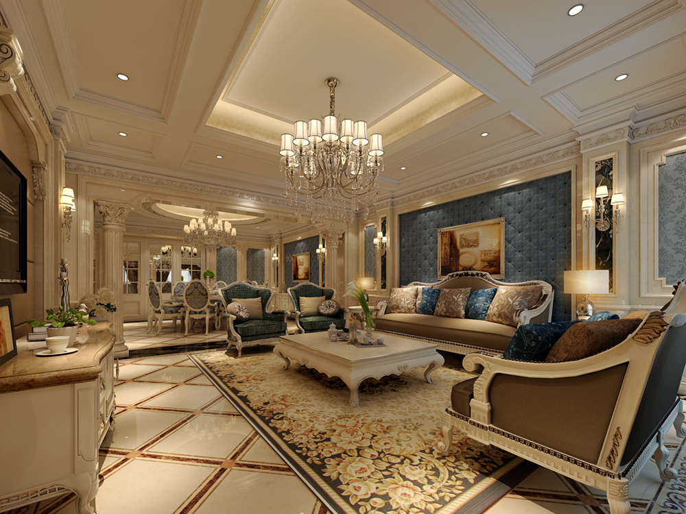 法式風(fēng)格別墅裝修效果圖340平米140萬法式風(fēng)格別墅裝修案例大全-上海裝修設(shè)計(jì)