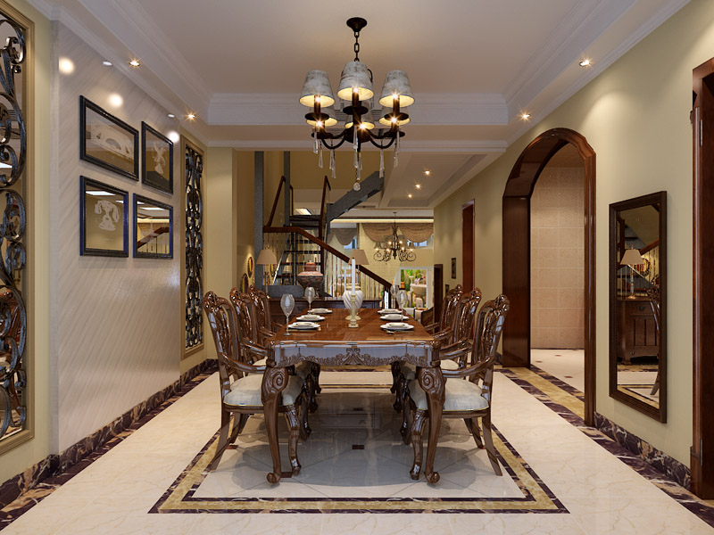 藍郡別墅200㎡美式風格裝修效果圖-金舍裝飾-石家莊裝修|室內設計|空間/建筑|金舍飯飯 - 原創(chuàng)設計作品 